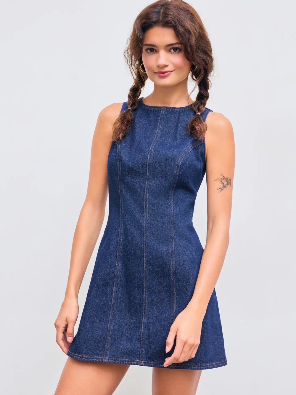 Cider Navy Denim Mini Dress